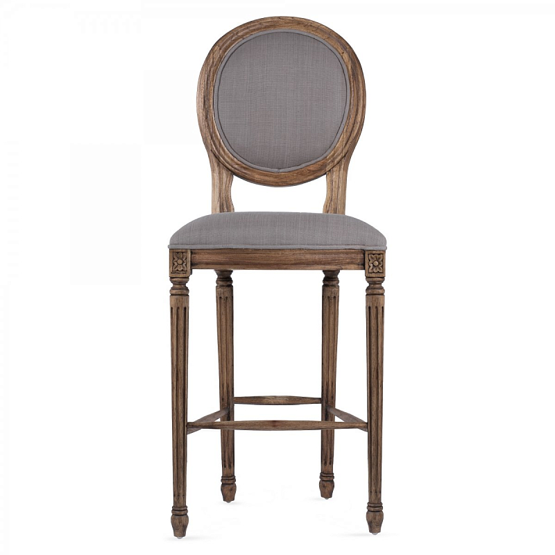 Барный стул REGENCY MEDALLION BARSTOOL Taupe Linen Дерево Акация Серый Барный стул REGENCY MEDALLION BARSTOOL Taupe Linen Дерево Акация Серый в Грозном | Loft Concept