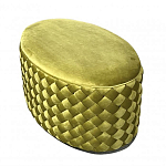 Пуф овальный плетеный оливкового цвета Pool Woven Velour варинант исполнения - 3 | Loft Concept в Грозном