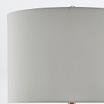 Настольная лампа белого цвета с фарфоровым основанием и латунными акцентами и тканевым абажуром Currey & Company варинант исполнения - 2 | Loft Concept в Грозном