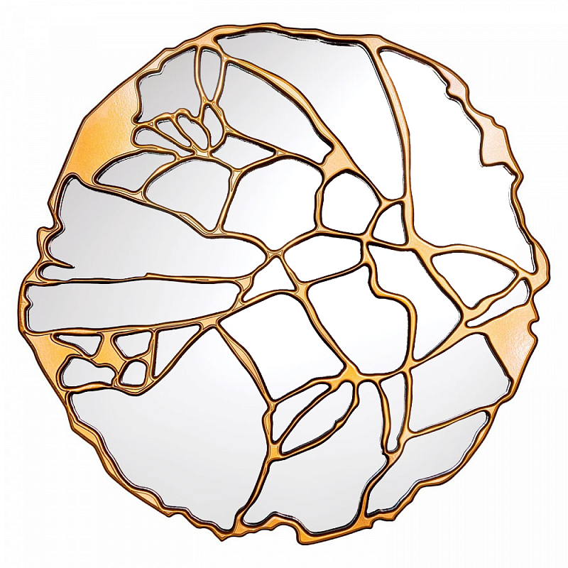 Зеркало кругле в декоративной раме золотого цвета Golden Ratio Золотой в Грозном | Loft Concept 