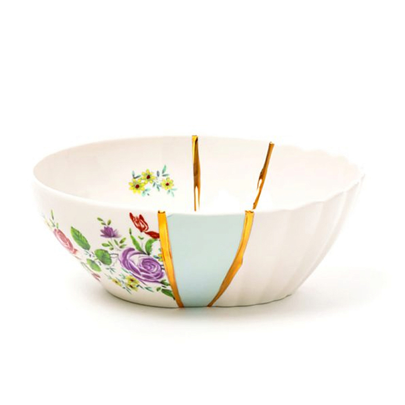 Салатник Seletti Kintsugi 2 Белый Золотой Мульти Салатник Seletti Kintsugi 2 Белый Золотой Мульти в Грозном | Loft Concept