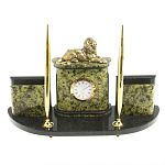 Настольный письменный набор из змеевика и бронзы с декором в виде льва Successful Leader варинант исполнения - 1 | Loft Concept в Грозном