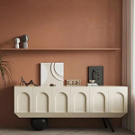 Дизайнерский комод с фактурным фасадом и чёрной ножкой в форме шара Samanta варинант исполнения - 4 | Loft Concept в Грозном