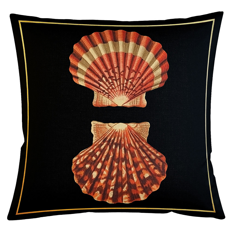 Декоративная подушка Scallop Бежевый Черный Декоративная подушка Scallop Бежевый Черный в Грозном | Loft Concept