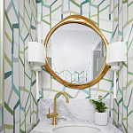 Зеркало в ассиметричной золотой раме Mirror of Aragorn варинант исполнения - 3 | Loft Concept в Грозном