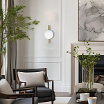 Бра с золотым основанием и белым плафоном в форме шара Bubble варинант исполнения - 6 | Loft Concept в Грозном