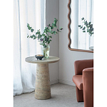 Столик приставной с круглой столешницей Textured Cream Table варинант исполнения - 7 | Loft Concept в Грозном