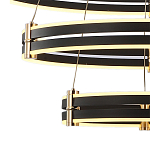 Люстра светодиодная с 3-мя плафонами в форме колец из акрила и алюминия с пультом для регулировки света Ring Horizontal Anthracite варинант исполнения - 4 | Loft Concept в Грозном