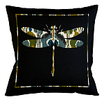 Подушка декоративная стрекоза сине-зелёный орнамент Ikat Pattern варинант исполнения - 1 | Loft Concept в Грозном