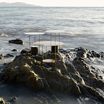 Дизайнерский круглый кофейный стол из металла с мраморным декором PANNA COTTA Coffee Table варинант исполнения - 2 | Loft Concept в Грозном