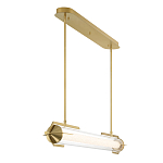 Подвесной светильник линейный золотого цвета с длинной цилиндрической стеклянной трубкой Eurofase варинант исполнения - 4 | Loft Concept в Грозном