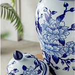 Ваза с крышкой и синим цветочным узором Blue & White Ornament  варинант исполнения - 6 | Loft Concept в Грозном