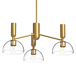 Люстра с 3-мя прозрачными полусферическими плафонами из стекла Alora Mood варинант исполнения - 1 | Loft Concept в Грозном