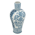 Ваза с голубым цветочным рисунком 43 см Blue & White Ornament варинант исполнения - 1 | Loft Concept в Грозном