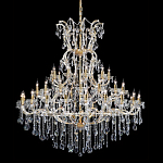 Люстра многоярусная с 53-мя лампочками и прозрачными хрустальными подвесками на основании золотого цвета Crystal lamps варинант исполнения - 1 | Loft Concept в Грозном