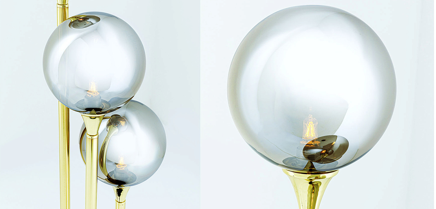 Настольная лампа Three Gray Transparent Balls Настольная лампа Three Gray Transparent Balls - Loft-Concept в Грозном
