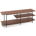 ТВ-тумба с полками из массива ореха Derick Wooden TV Stand варинант исполнения - 2 | Loft Concept в Грозном