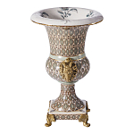 Ваза с овнами из фарфора с бронзовыми элементами Bronze Aries варинант исполнения - 3 | Loft Concept в Грозном