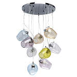 Люстра каскадная с 9-ю разноцветными стеклянными плафонами Kaleido варинант исполнения - 2 | Loft Concept в Грозном