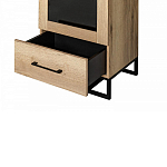 Шкаф-витрина в стиле лофт с чёрной стеклянной дверью Urban Style Space варинант исполнения - 4 | Loft Concept в Грозном