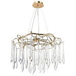 Люстра с хрустальными подвесками в виде капель Droplet Crystal Gold Chandelier 8 варинант исполнения - 2 | Loft Concept в Грозном