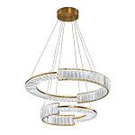 Светодиодная двухъярусная кольцевая люстра из хрусталя и стали и с пультом для регулировки света Maude Crystal Light варинант исполнения - 2 | Loft Concept в Грозном