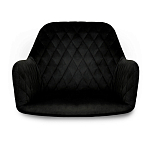 Стул с мягкой черной обивкой из велюра и подъемно-поворотным механизмом на колесиках Harper Black варинант исполнения - 3 | Loft Concept в Грозном