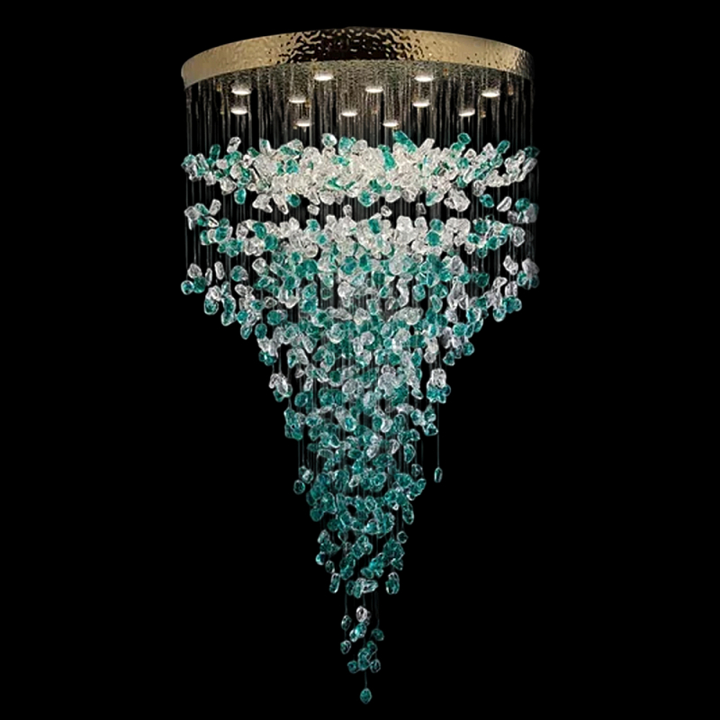 Люстра зеленая каскадная Green Light CascadeDroplet Chandelier Золотой Прозрачный Зеленый Люстра зеленая каскадная Green Light CascadeDroplet Chandelier Золотой Прозрачный Зеленый в Грозном | Loft Concept