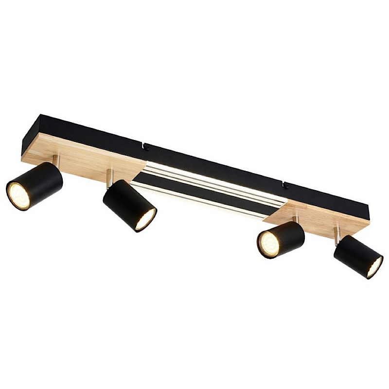 Потолочный светильник черный 70см GAVIN WOOD Черный матовый Прозрачный в Грозном | Loft Concept 