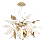 Люстра подвесная с белыми матовыми и золотыми глянцевыми листьями Wintery flovers варинант исполнения - 2 | Loft Concept в Грозном