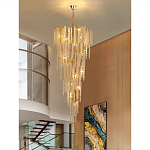 Люстра многоярусная с каркасом из металла и прозрачными подвесками FAIRYTREE Light варинант исполнения - 6 | Loft Concept в Грозном