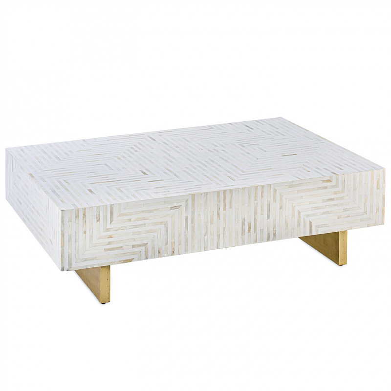 Журнальный стол Cream Indian Bone Inlay coffee table Кремовый Журнальный стол Cream Indian Bone Inlay coffee table Кремовый в Грозном | Loft Concept