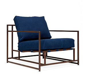 Кресло Kenn X Miller armchair Indigo and copper denim