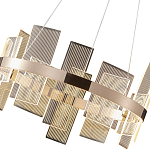 Люстра подвесная круглая с рифлёными прозрачными элементами и золотым основанием Aurea Vista варинант исполнения - 2 | Loft Concept в Грозном