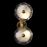 Бра с ветвистыми бронзовыми элементами и стеклянными рифлеными дисками Textured Glass Bra варинант исполнения - 3 | Loft Concept в Грозном