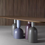 Обеденный стол деревянный с разноцветными фигурными ножками Cop варинант исполнения - 3 | Loft Concept в Грозном