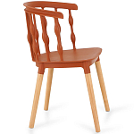 Пластиковый стул на ножках из массива бука Ferret Spiral Brown варинант исполнения - 3 | Loft Concept в Грозном