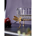 Чаша из прозрачного стекла на бронзовых ножках в виде стрекоз Eden Garden варинант исполнения - 4 | Loft Concept в Грозном