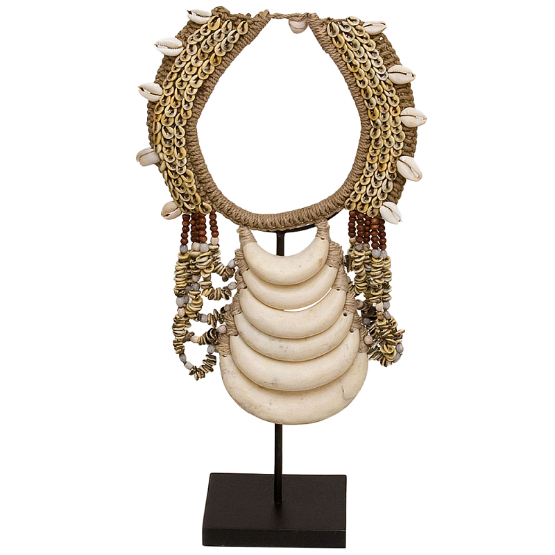 Ожерелье из ракушек на подставке Ethnic Beige Shells Necklace Бежевый Коричневый Ожерелье из ракушек на подставке Ethnic Beige Shells Necklace Бежевый Коричневый в Грозном | Loft Concept