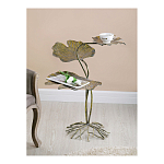 Столик приставной с тремя столешницами Тропические листья Tropical Forest gold варинант исполнения - 5 | Loft Concept в Грозном