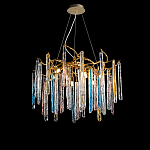 Люстра на подвесе с каркасом из металла и цветными подвесками из стекла Droplet Chandelier варинант исполнения - 3 | Loft Concept в Грозном