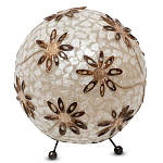 Настольная лампа из перламутра на металлическом каркасе Indonesian Ball варинант исполнения - 1 | Loft Concept в Грозном