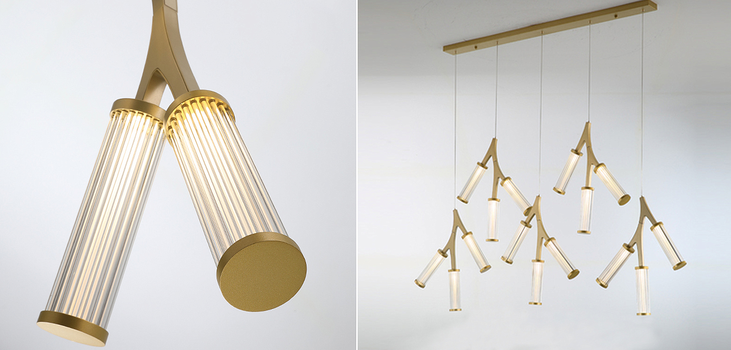 Люстра Cylinder Branches Chandelier Gold 15 Люстра Cylinder Branches Chandelier Gold 15 - Loft-Concept в Грозном
