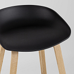 Барный стул на ножках из натурального дерева Boras Black варинант исполнения - 7 | Loft Concept в Грозном