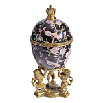Шкатулка в форме яйца на величественных львах из фарфора с бронзовыми элементами Eden Garden варинант исполнения - 1 | Loft Concept в Грозном