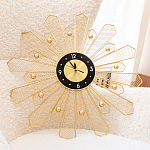 Часы настенные из металла в виде солнца с чёрным циферблатом Mirror Tower Clock варинант исполнения - 4 | Loft Concept в Грозном