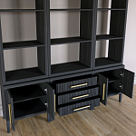 Модульный стеллаж Primo из трех составных элементов Черный дуб варинант исполнения - 4 | Loft Concept в Грозном