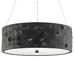 Люстра в форме цилиндра с чёрным фактурным абажуром Round Necklines варинант исполнения - 4 | Loft Concept в Грозном