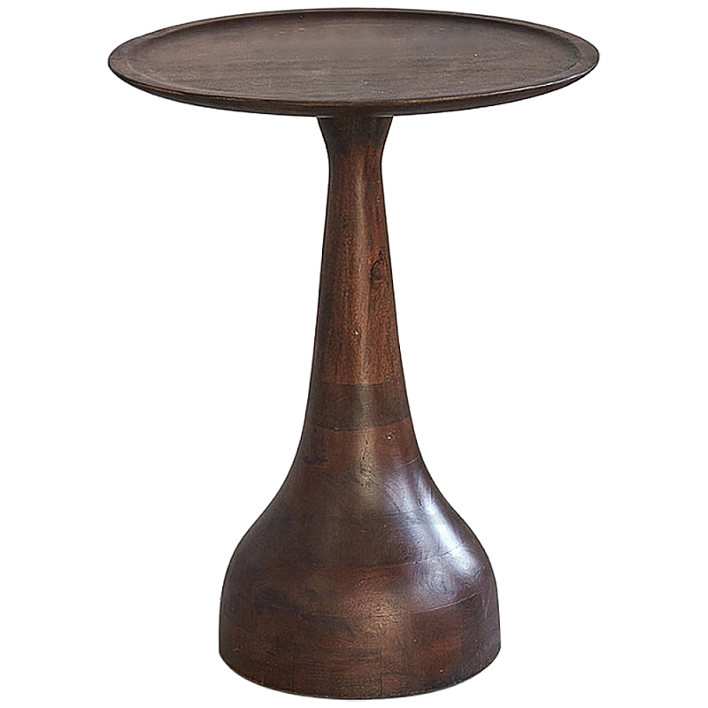 Приставной круглый столик из массива акации Veras Side Table Brown Коричневый в Грозном | Loft Concept 