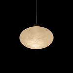 Подвесной светильник с плафоном в виде эллипса из белого алебастра Cryptocrystalline Stone варинант исполнения - 4 | Loft Concept в Грозном